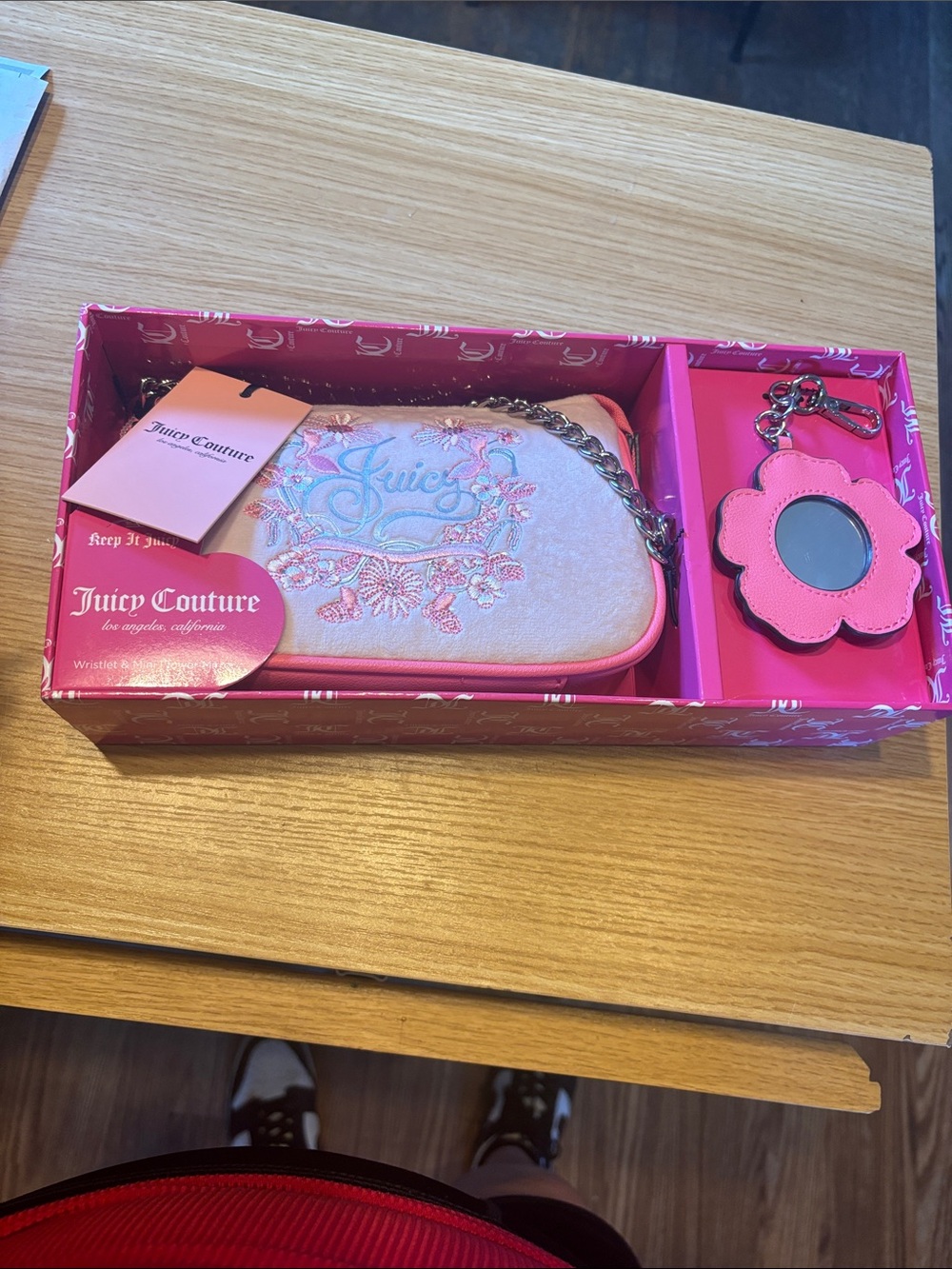 Juicy couture wristlet and cute mirror